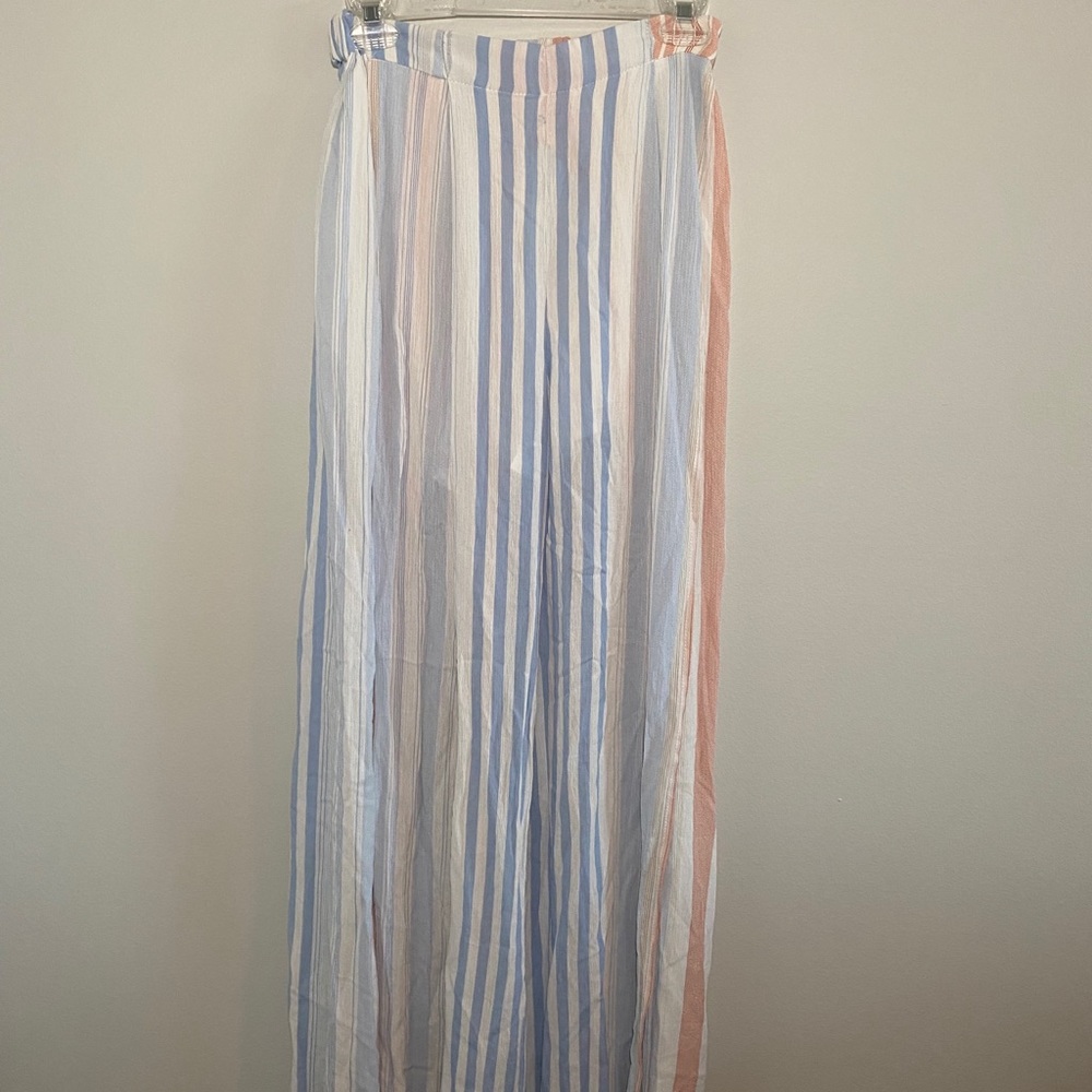Striped Flowy Linen Pants